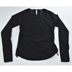 Athleta Yosemite Women's Top Size S Black Mesh Long Sleeve Adjustable Side